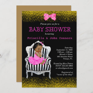 Invitation de la petite princesse Baby shower, ros