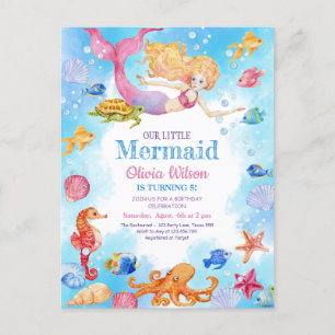 Invitation de la petite sirène pour l'anniversaire