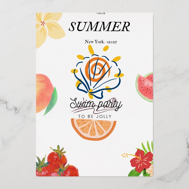 Invitation de la piscine d'été. (Recto)