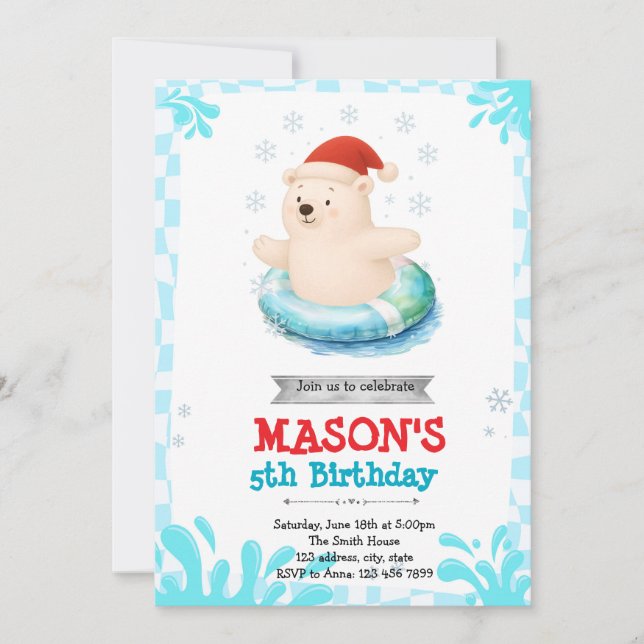 Invitation de la piscine d'hiver de l'ours polaire (Devant)