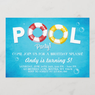 Invitation de la piscine Invitation d'anniversaire