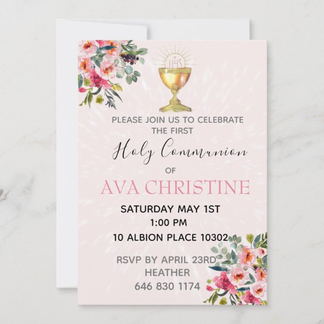 Invitation de la première communion (Devant)