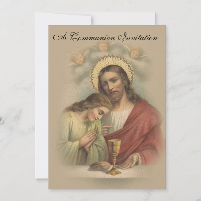 Invitation de la première communion catholique (Devant)