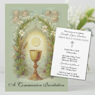 Invitation de la première communion catholique