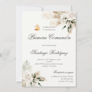 Invitation de la première communion de Boho en esp