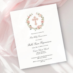 Invitation de la première communion de la couronne