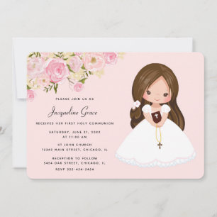 Invitation de la première communion florale