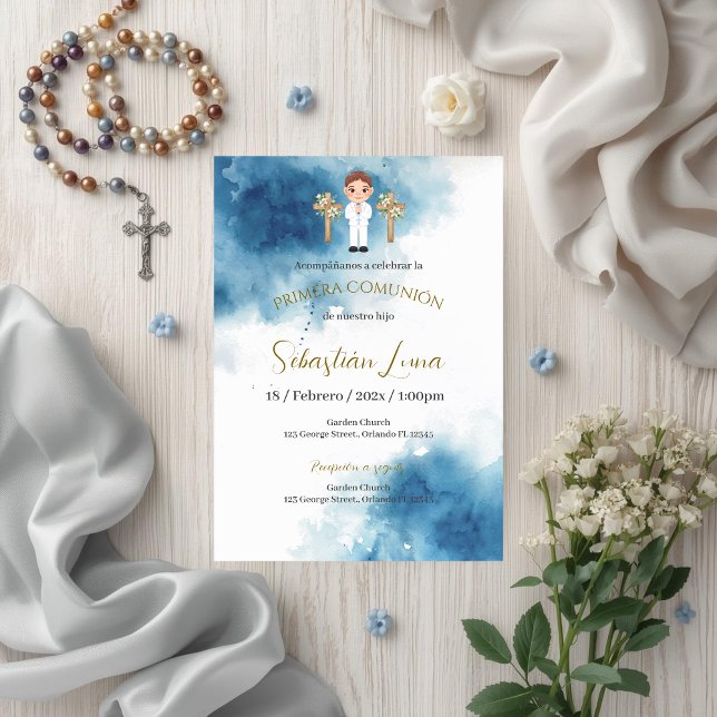 Invitation de la première communion garçon (Créateur téléchargé)