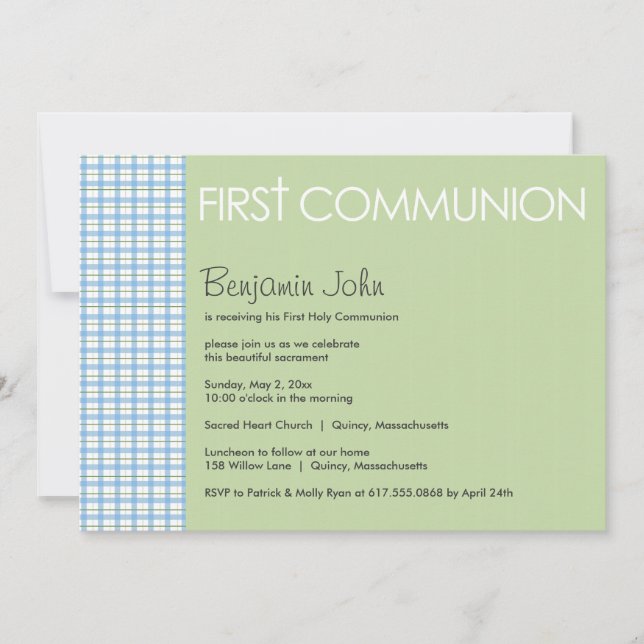 Invitation de la première sainte communion (Devant)