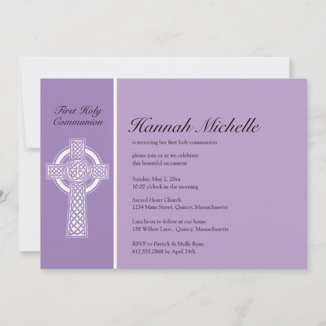 Invitation de la première sainte communion (Devant)