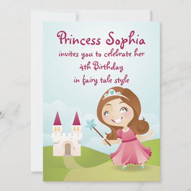 Invitation de la Princess Birthday Party (Devant)