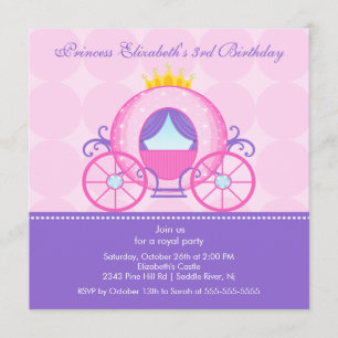 Invitation de la Princess Birthday Party