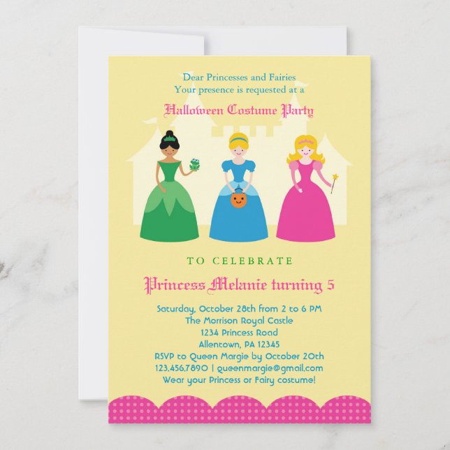 Invitation de la Princess Costume Party d'Hallowee (Devant)