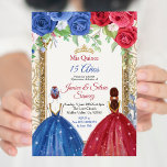 Invitation de la Princess Navy et de la Quinceaner<br><div class="desc">Princess Navy et Burgundy Quinceanera Invitation Mis Quince Anos,  15e anniversaire, </div>