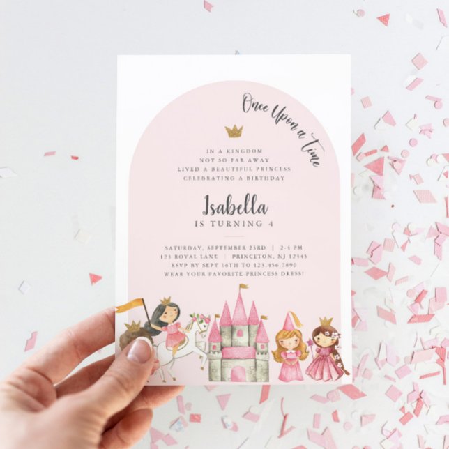 Invitation de la princesse Anniversaire avec Arch (Princess Birthday Party Invitation)