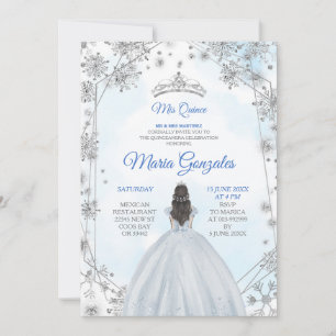 Invitation de la Quinceanera géométrique Silver Bl