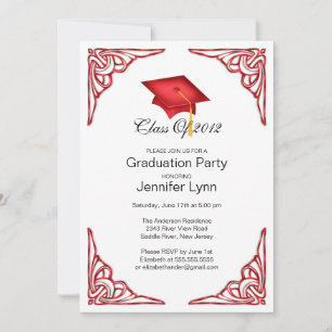 Invitation de la Red Grad Casquette Graduation Par