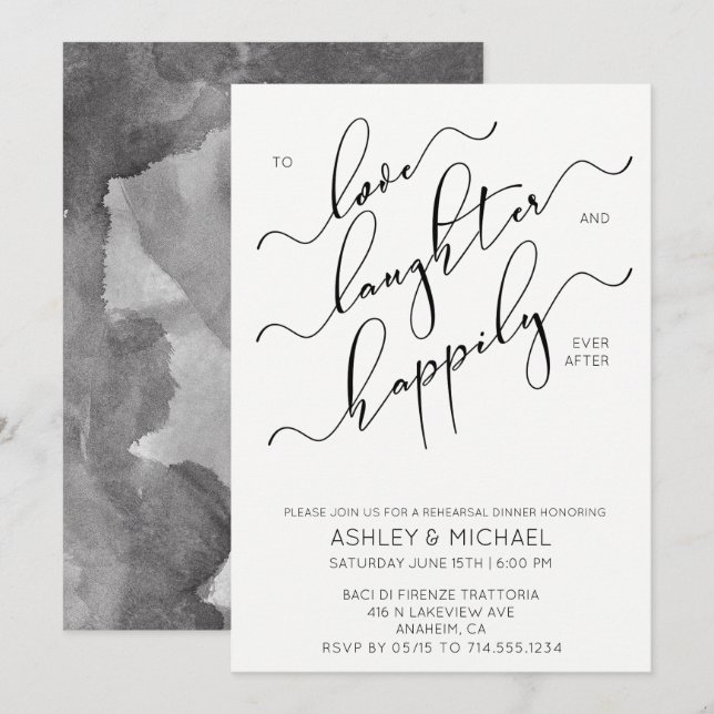 Invitation de la répétition de calligraphie noir b (Devant / Derrière)