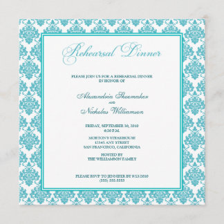 Invitation de la répétition de Damas (aqua)