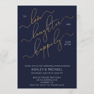 Invitation de la répétition de script en or bleu m