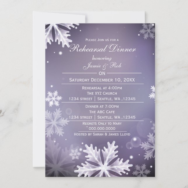 Invitation de la répétition hivernale violet et ar (Devant)