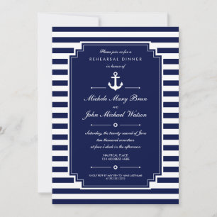 Invitation de la répétition nautique bleu foncé