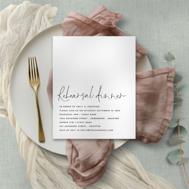 Invitation de la répétition noir blanc du script b (Budget priced smaller 4.5 x 5.6" alternative)