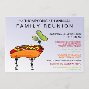 Invitation de la Réunion de famille de hot dogs,