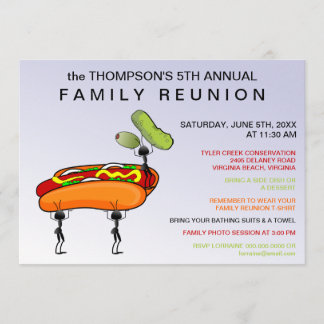 Invitation de la Réunion de famille de hot dogs,