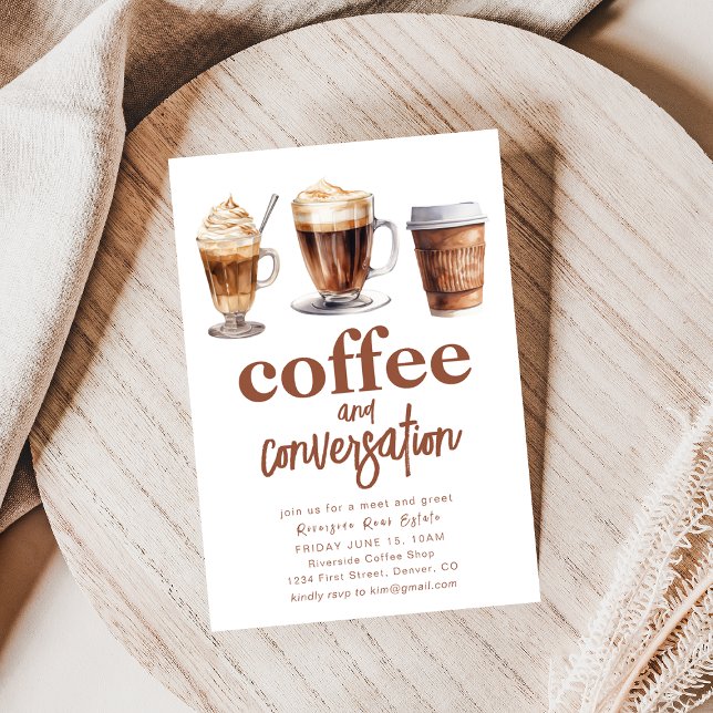 Invitation de la réunion sur le café et la convers (Créateur téléchargé)