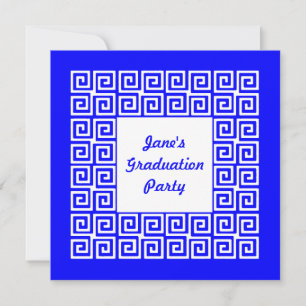 Invitation de la Royal blue & White Key Grad Party