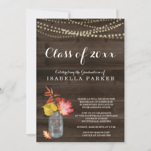 Invitation de la Rustic Fall Woman's Graduation Pa