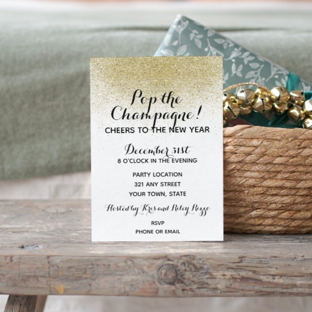 Invitation de la Saint Sylvestre Noire et Or (Créateur téléchargé)