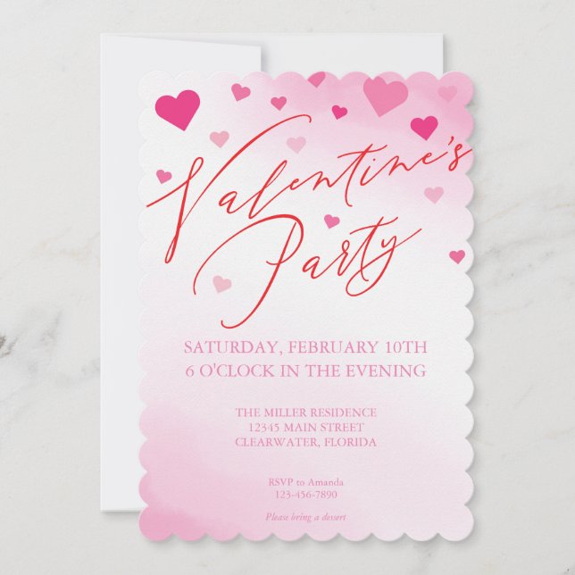 Invitation de la Saint Valentin à la fête de l'aqu (Devant)