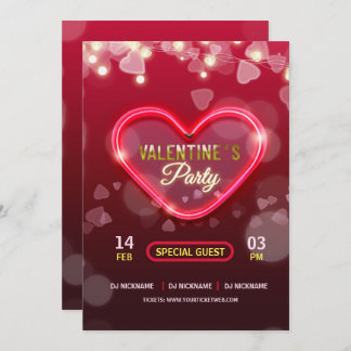 Invitation de la Saint Valentin à la fête des Lumi