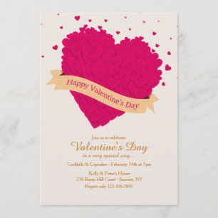 Invitation de la Saint Valentin au coeur