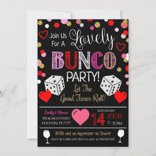 Invitation de la Saint Valentin Bunco Party