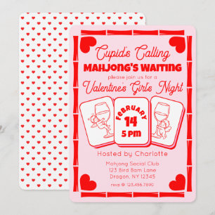 Invitation de la Saint-Valentin Mahjong Cupidon