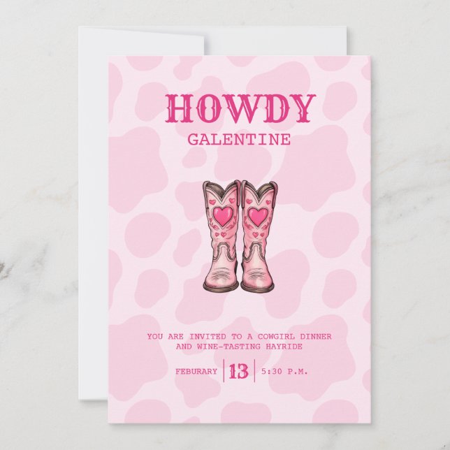 Invitation de la Saint-Valentin pour la cowgirl de (Devant)