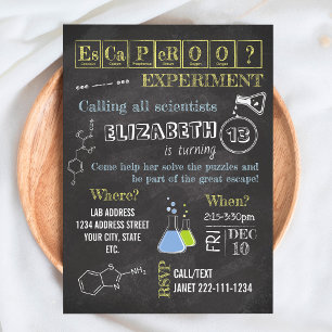 Invitation de la salle d'évasion du laboratoire sc