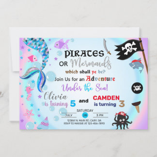 Invitation de la Sirène et des frères et soeurs pi