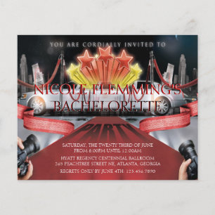 Invitation de la soirée Bachelorette Tapis Rouge