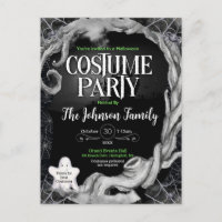 Invitation de la soirée costumée d'Halloween noir