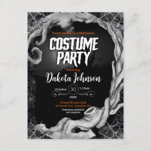 Invitation de la soirée costumée d'Halloween noir