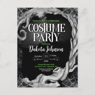 Invitation de la soirée costumée d'Halloween noir
