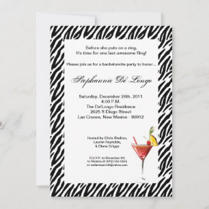 Invitation de la soirée de bachelorette 5x7