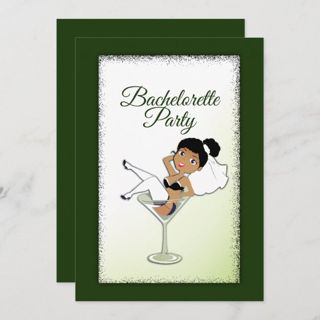 Invitation de la soirée de bachelorette de la mari (Devant / Derrière)