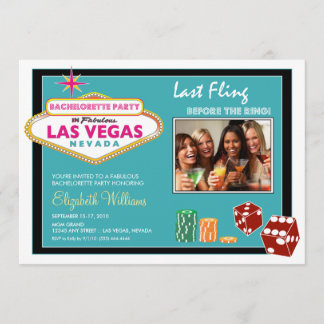 Invitation de la soirée de bachelorette de Vegas W
