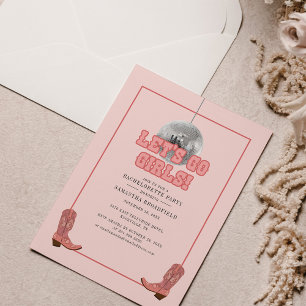 Invitation de la soirée de bachelorette disco cowg