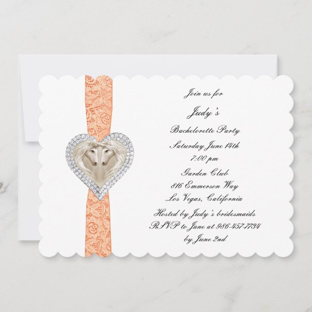 Invitation de la soirée de bachelorette en dentell (Devant)